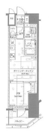 ZOOM新宿御苑前　1103号室　間取り