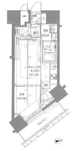 ZOOM新宿御苑前　1105号室　間取り
