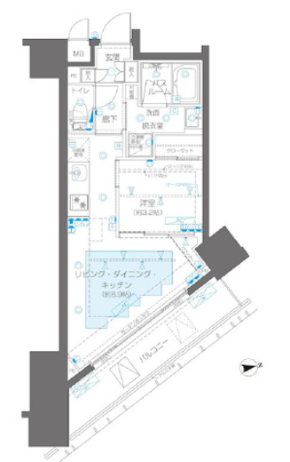 ZOOM新宿御苑前　204号室　間取り