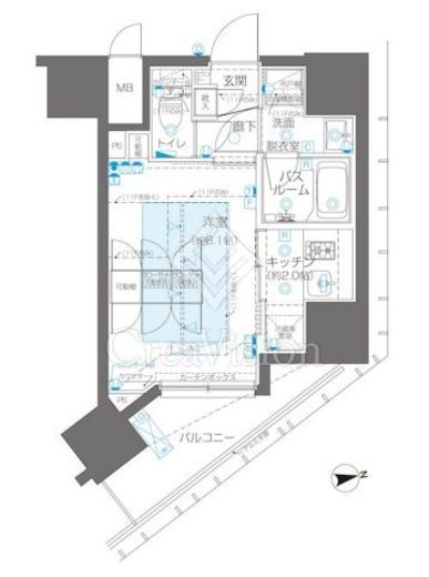 ZOOM新宿御苑前　306号室　間取り