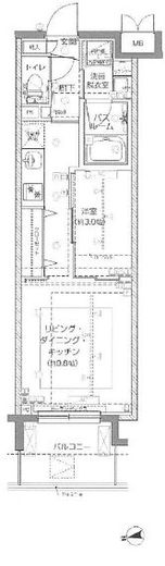 ZOOM新宿御苑前　408号室　間取り