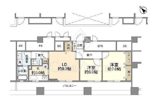 日本橋安田スカイゲート　1008号室　間取り