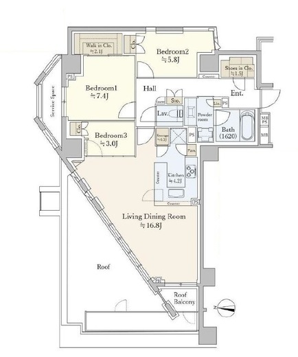 ザ・パークハウス高輪プレイス　303号室　間取り