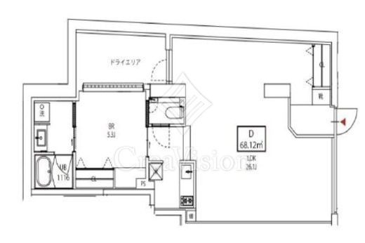 クーカイ・テラス元麻布　D号室　間取り