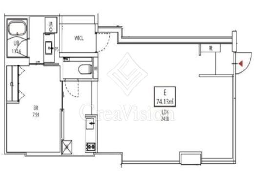 クーカイ・テラス元麻布　E号室　間取り