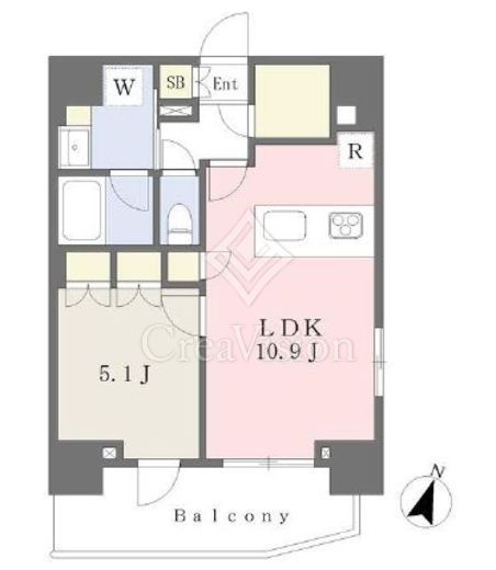 Reve City Sendagaya　1102号室　間取り