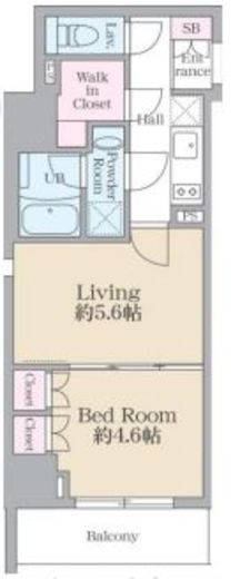 Reve City Sendagaya　801号室　間取り