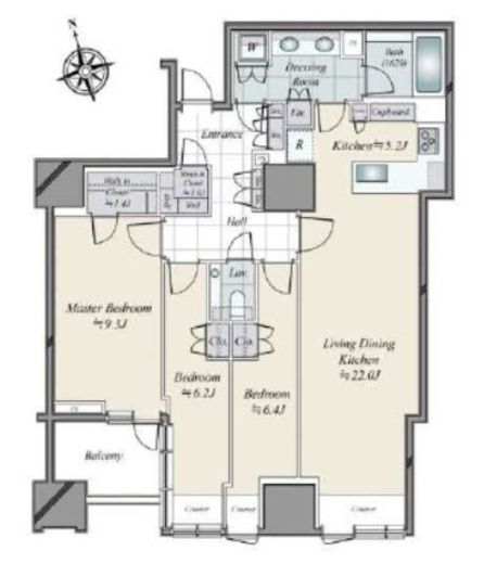 三田ガーデンヒルズ NORTH HILL　1305号室　間取り