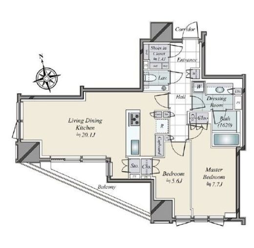 三田ガーデンヒルズ NORTH HILL　702号室　間取り