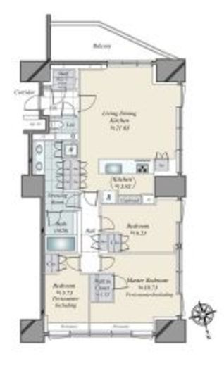 三田ガーデンヒルズ NORTH HILL　12F2号室　間取り