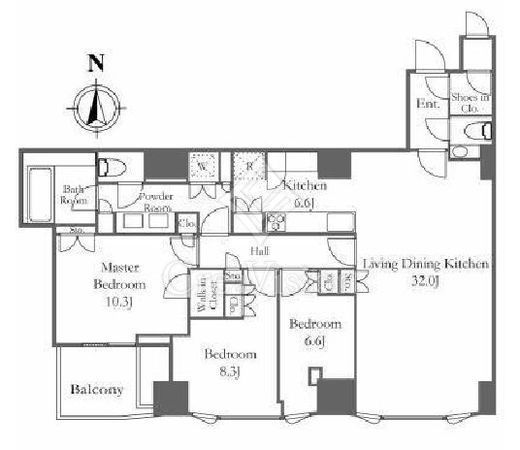 三田ガーデンヒルズ PARK MANSION　6F2号室　間取り