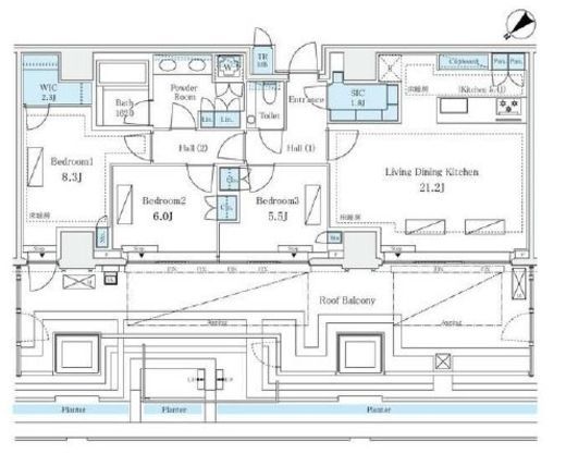 三田ガーデンヒルズ WEST HILL　703号室　間取り