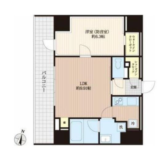 フィシオ飯田橋　601号室　間取り