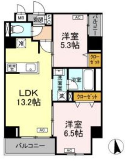 ドリーム神楽坂　501号室　間取り