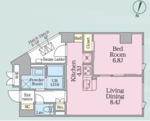 ウテナ西麻布　402号室　間取り