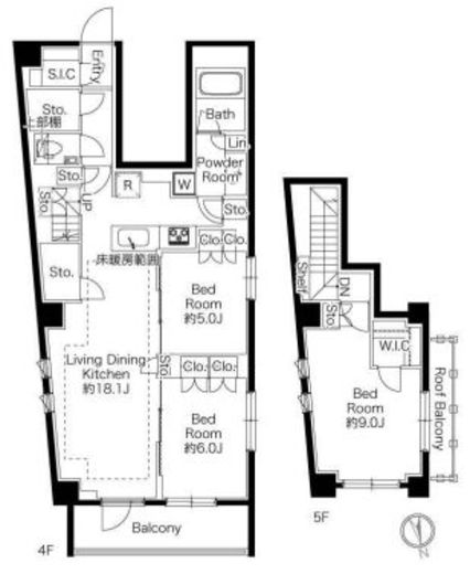 343 RESIDENCE NISHIAZABU (343レジデンス西麻布)　501号室　間取り