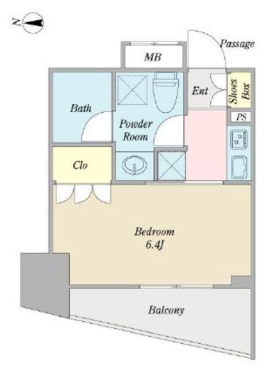 STM高田馬場　1303号室　間取り