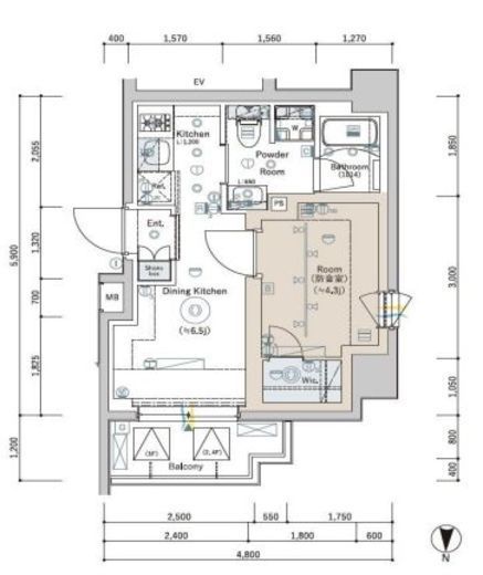 SYFORME TAKADANOBABAⅡ (シーフォルム高田馬場Ⅱ)　205号室　間取り