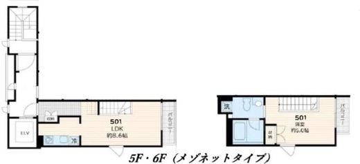 Fullea若松河田　501号室　間取り