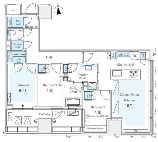 パークコートザ・三番町ハウス　1107号室　間取り