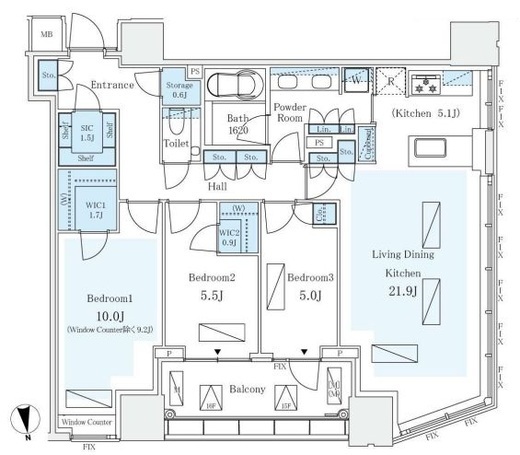 パークコートザ・三番町ハウス　1601号室　間取り