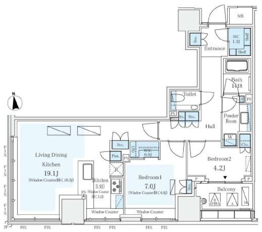 パークコートザ・三番町ハウス　304号室　間取り