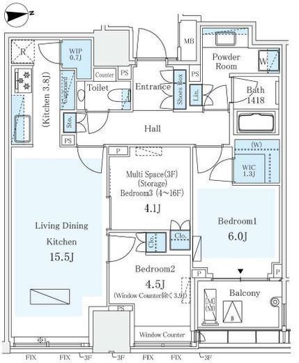 パークコートザ・三番町ハウス　308号室　間取り