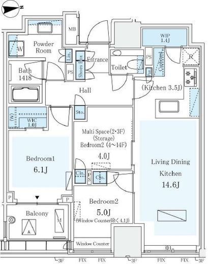 パークコートザ・三番町ハウス　309号室　間取り