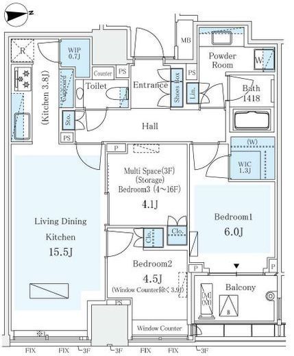 パークコートザ・三番町ハウス　608号室　間取り