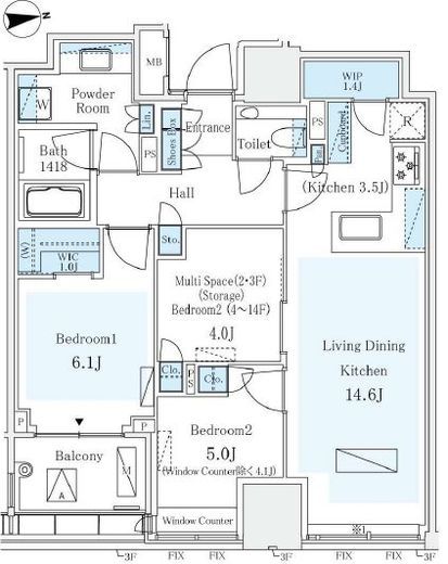 パークコートザ・三番町ハウス　609号室　間取り