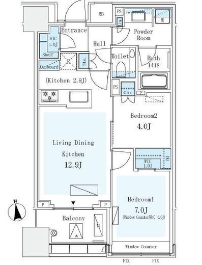 パークコートザ・三番町ハウス　1006号室　間取り