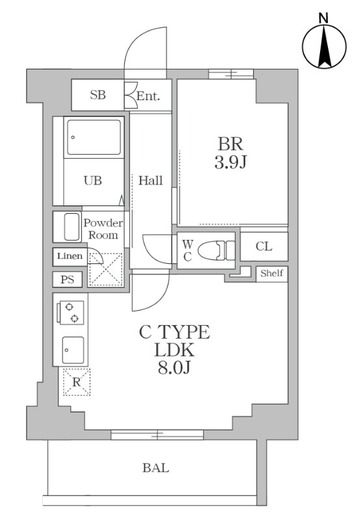 ルネサンスコート東新宿　703号室　間取り