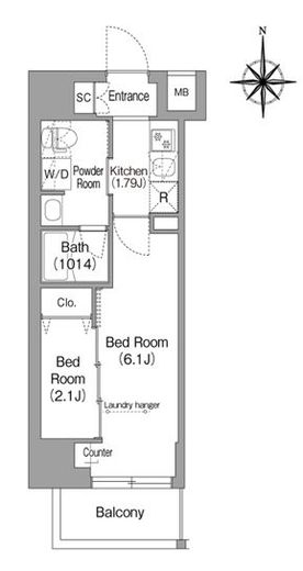 コンフォリア・リヴ下落合　401号室　間取り