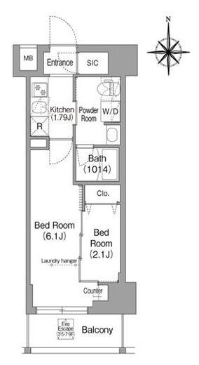 コンフォリア・リヴ下落合　802号室　間取り