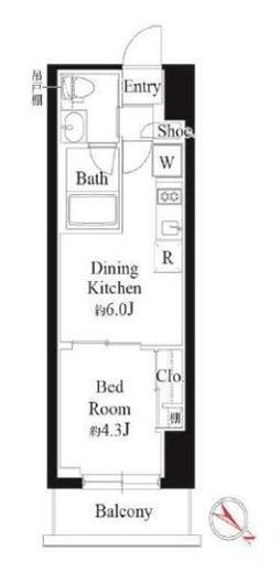 グランパセオ銀座築地　1003号室　間取り