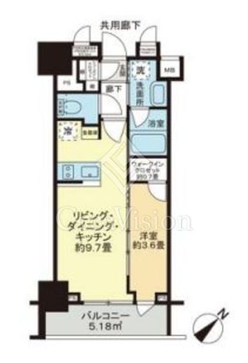 ザ・パークワンズ日本橋人形町　202号室　間取り