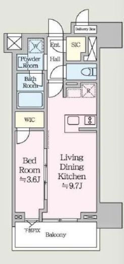 ザ・パークワンズ日本橋人形町　403号室　間取り