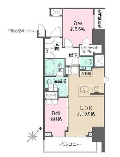 ザ・パークワンズ日本橋人形町　605号室　間取り