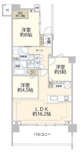 パークシティ高田馬場　6F1号室　間取り