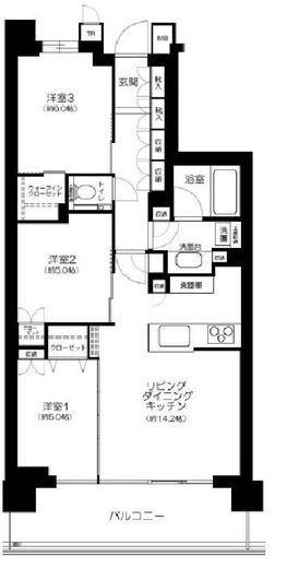 パークシティ高田馬場　616号室　間取り