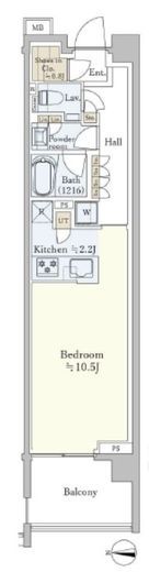 パークシティ高田馬場　450号室　間取り