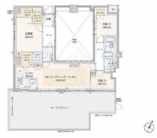 パークシティ高田馬場　718号室　間取り