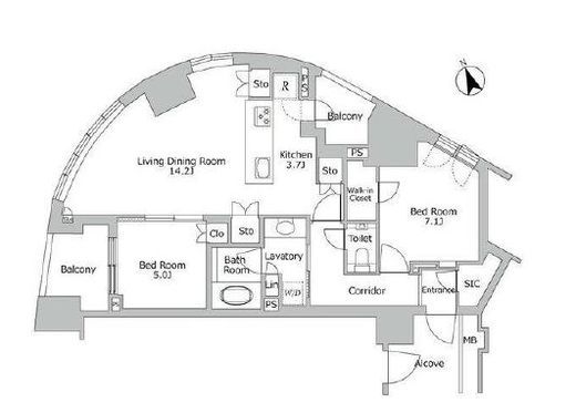 プラウド渋谷東　402号室　間取り