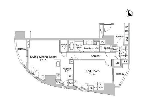 プラウド渋谷東　706号室　間取り