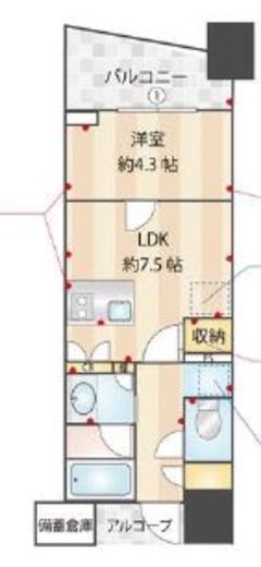 プラウド渋谷東　2F2号室　間取り