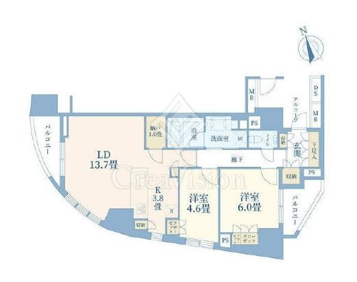 プラウド渋谷東　506号室　間取り