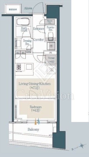 プラウド渋谷東　404号室　間取り