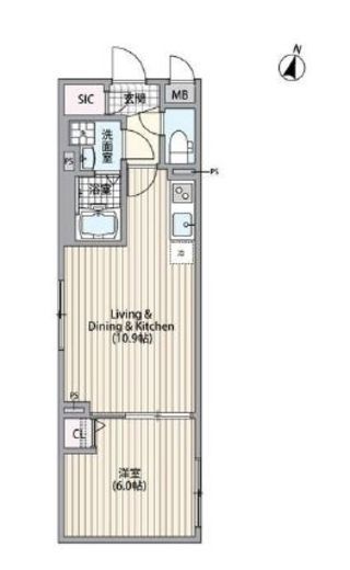 エルファーロ南麻布　104号室　間取り