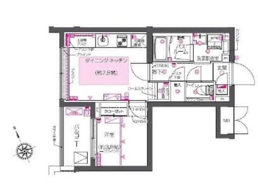 ZOOM西早稲田　304号室　間取り