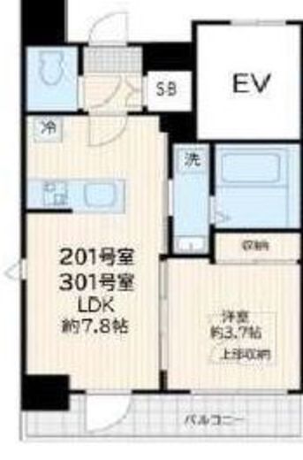 アルカンシエル新宿大京町　201号室　間取り